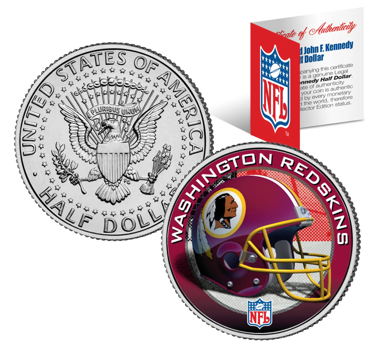 NFL HELMET LOGOS JFK Half Dollar US Football Coins OFFICIALLY LICENSED 32 TEAMS