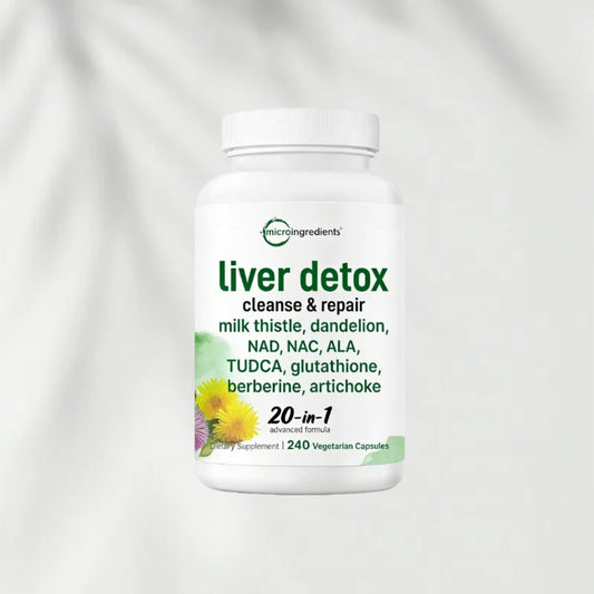 Liver Detox, 240 Veggie Capsules | 20-in-1 Advanced Support Complex with Milk Thistle, Dandelion, NAD, NAC, ALA