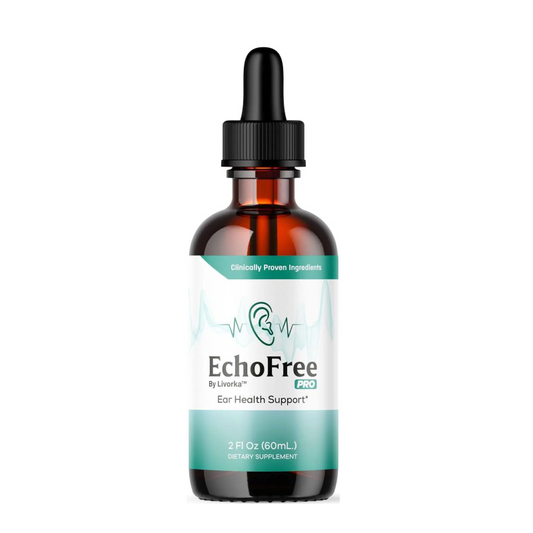 Tinnitus Relief Drops for Ringing Ears - EchoFree Liquid Supplement with Advanced Vitamins for Ear Health Support - 2oz