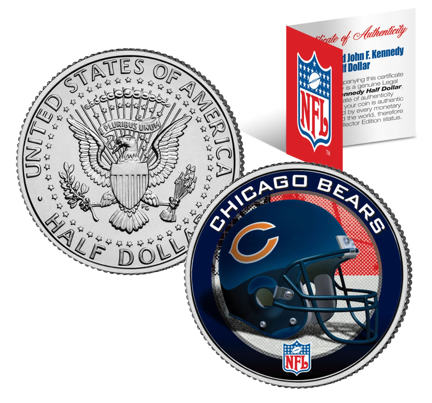 NFL HELMET LOGOS JFK Half Dollar US Football Coins OFFICIALLY LICENSED 32 TEAMS
