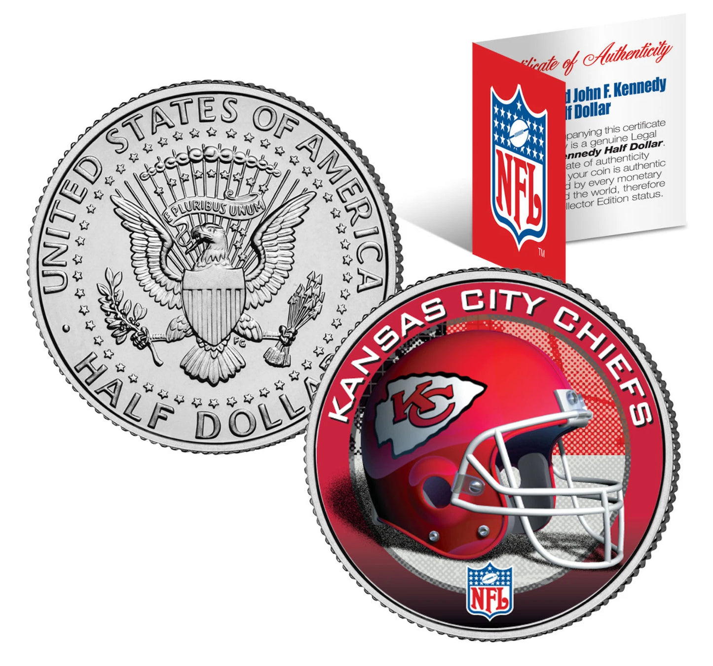 NFL HELMET LOGOS JFK Half Dollar US Football Coins OFFICIALLY LICENSED 32 TEAMS