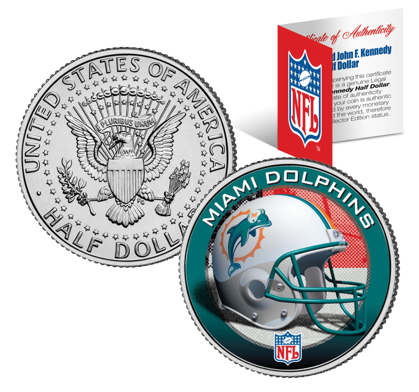 NFL HELMET LOGOS JFK Half Dollar US Football Coins OFFICIALLY LICENSED 32 TEAMS