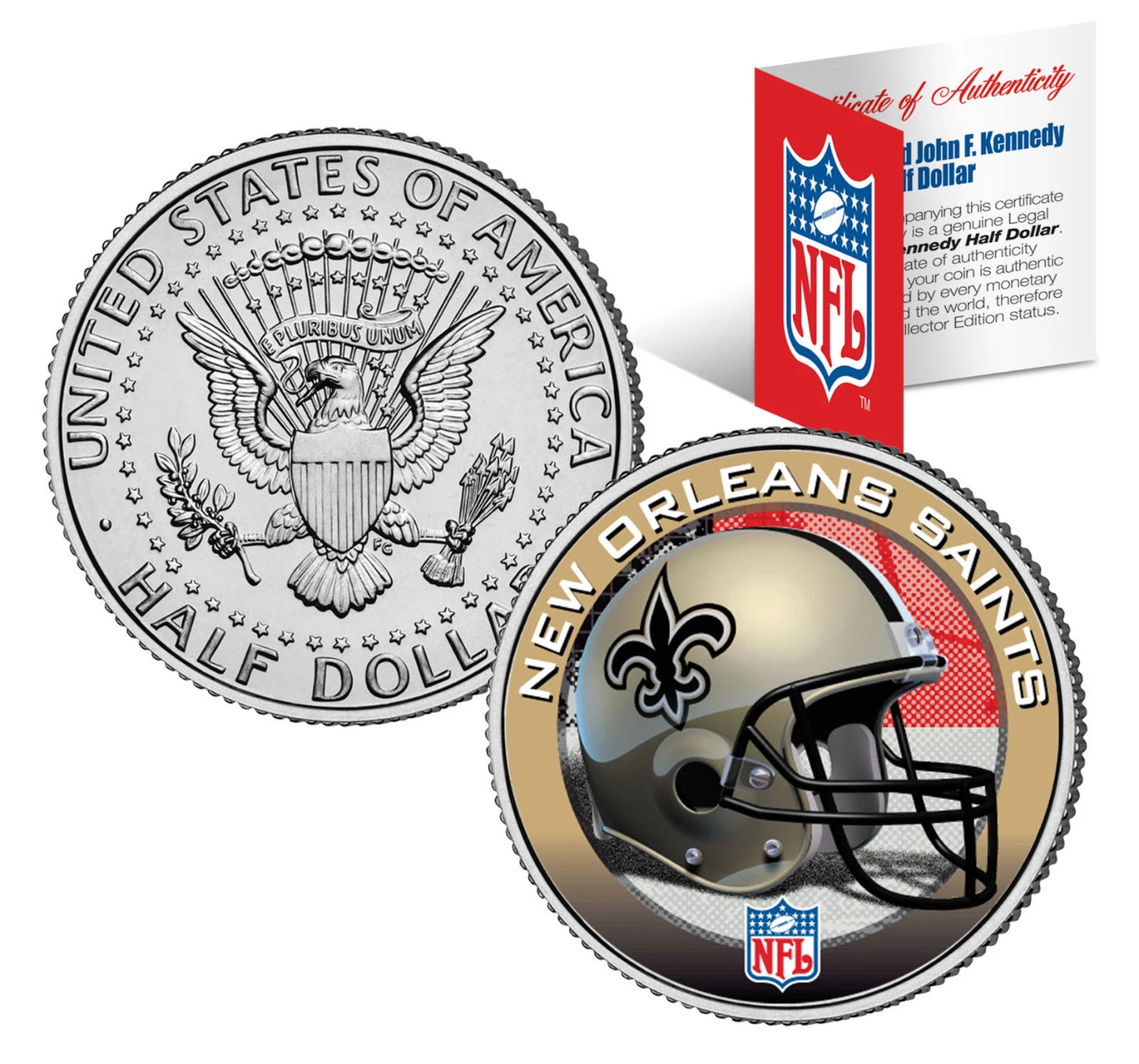 NFL HELMET LOGOS JFK Half Dollar US Football Coins OFFICIALLY LICENSED 32 TEAMS