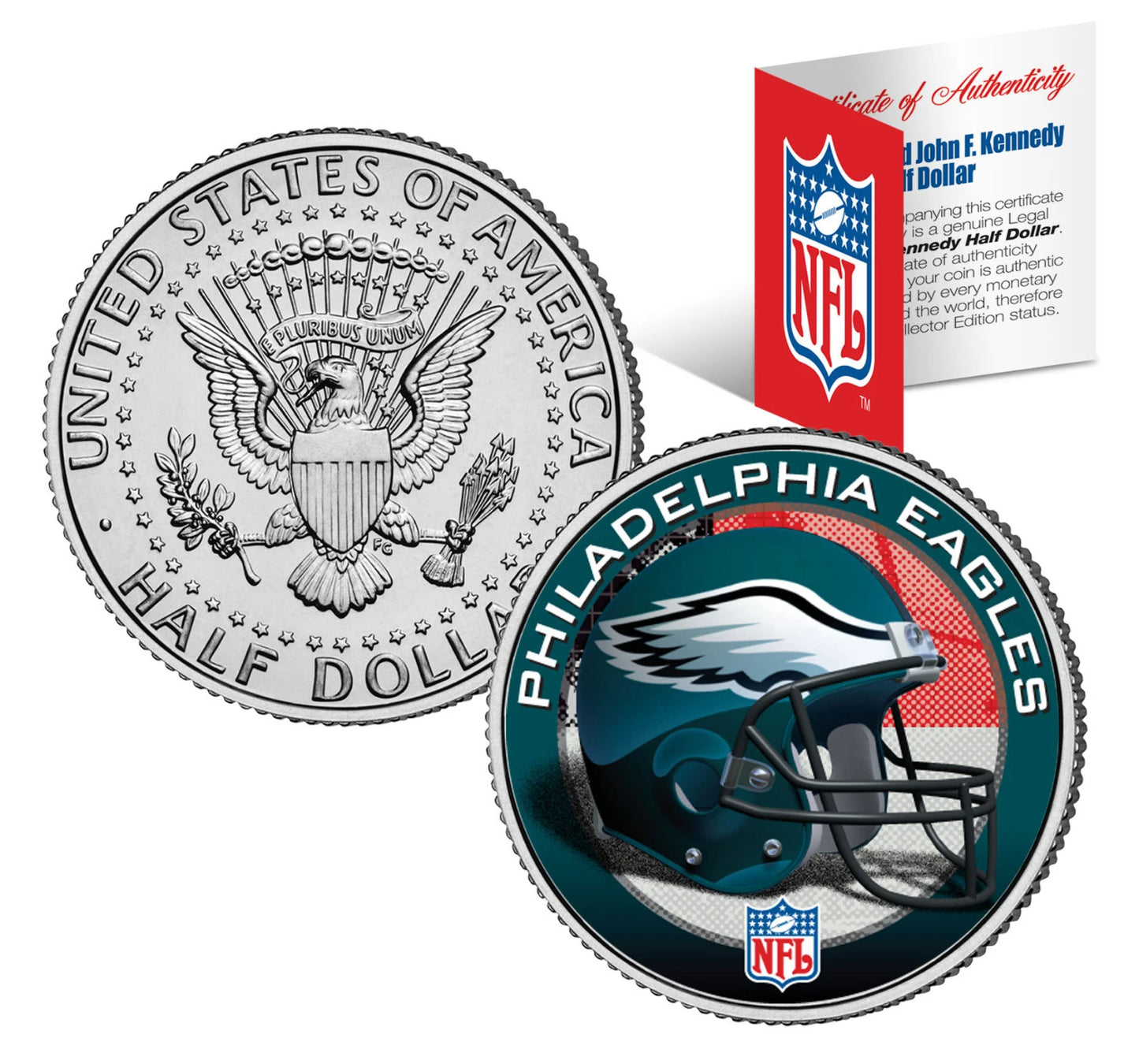NFL HELMET LOGOS JFK Half Dollar US Football Coins OFFICIALLY LICENSED 32 TEAMS