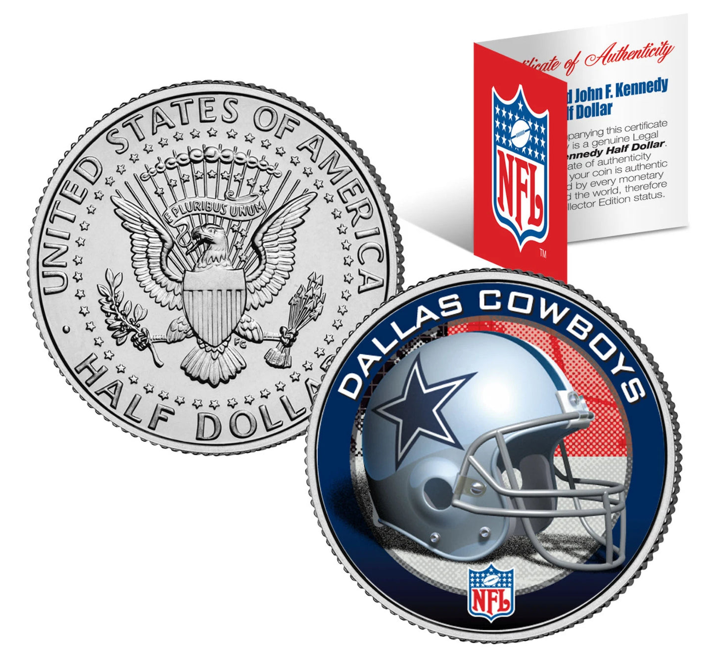 NFL HELMET LOGOS JFK Half Dollar US Football Coins OFFICIALLY LICENSED 32 TEAMS