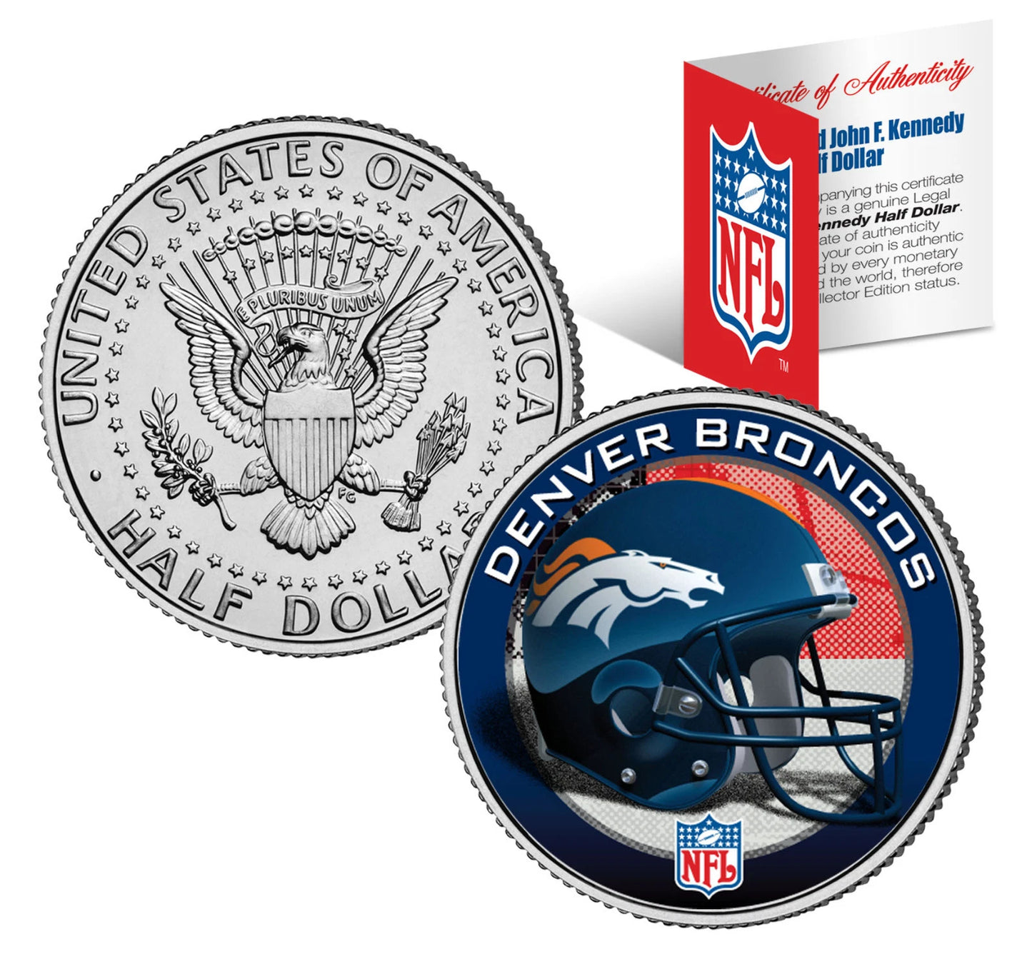 NFL HELMET LOGOS JFK Half Dollar US Football Coins OFFICIALLY LICENSED 32 TEAMS